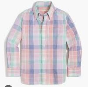 Crewcuts Factory Washed Kids Multicolor Plaid Shirt Sz 3 Boys Jcrew Nwt